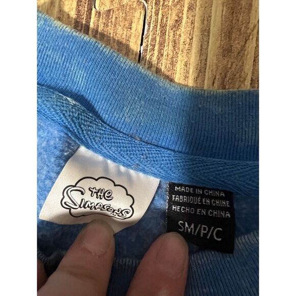 Mad Engine Simpsons Sweater Blue Bart Simpson Skateboard Faded - Picture 8 of 10